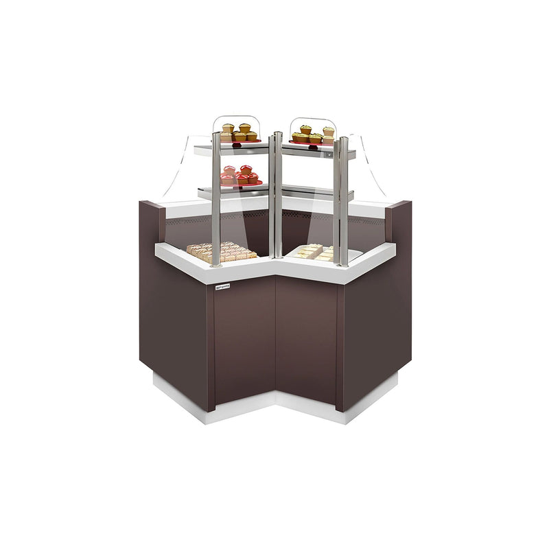 Narożna witryna cukiernicza - 1050 mm - 2 półki