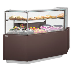 Narożna witryna cukiernicza - 1050 mm - 2 półki