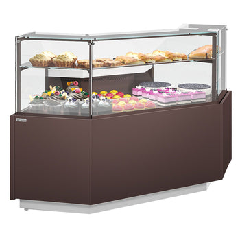 Narożna witryna cukiernicza - 1050 mm - 2 półki - Prime Gastro