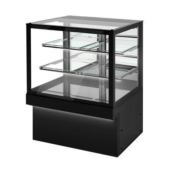 Witryna na ciasta TORONTO - 1300 mm - czarny front - oświetlenie LED - 3 półki - Prime Gastro