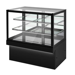 Witryna na ciasto TORONTO - 1500 mm - czarny front - oświetlenie LED - 3 półki