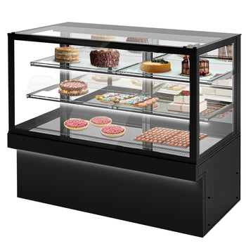 Witryna na ciasta TORONTO - 1800 mm - czarny front - oświetlenie LED - 3 półki - Prime Gastro