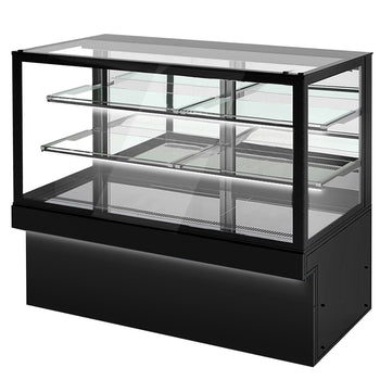 Witryna na ciasta TORONTO - 1800 mm - czarny front - oświetlenie LED - 3 półki - Prime Gastro