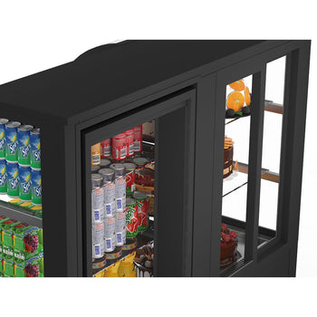 Witryny ekspozycyjne na ciasta - samoobsługowa - 1400 mm - z oświetleniem LED & 2 półkami - Prime Gastro