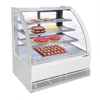 Witryna cukiernicza - 1,3 x 0,69 m - z 3 półkami - biała - Prime Gastro