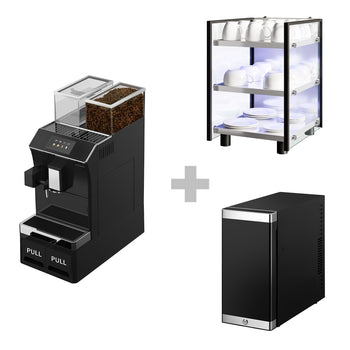 W pełni automatyczny ekspres do kawy - 1,3 kW - 5-calowy ekran dotykowy - włącznie z podgrzewaczem do filiżanek & chłodziarką do mleka - Prime Gastro