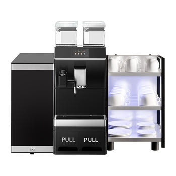 W pełni automatyczny ekspres do kawy - 1,3 kW - 5-calowy ekran dotykowy - włącznie z podgrzewaczem do filiżanek & chłodziarką do mleka - Prime Gastro