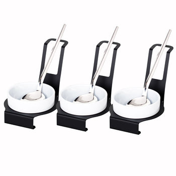 (3 szt.) podstawka pod łyżkę - okrągła - czarna - Prime Gastro