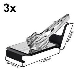 (3 sztuki) Podstawka pod łyżkę - kwadratowa - czarna