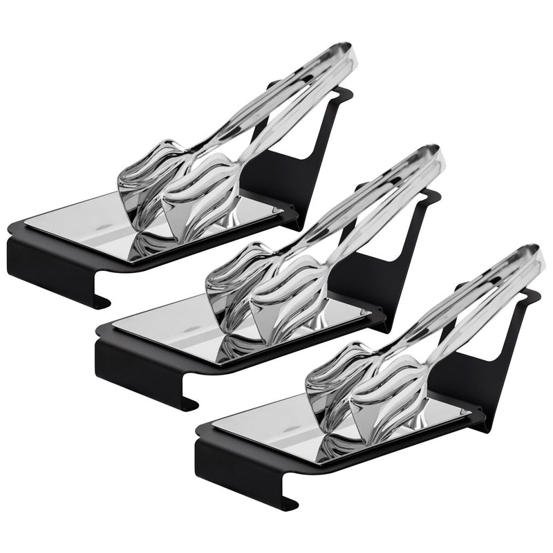 (3 sztuki) Podstawka pod łyżkę - kwadratowa - czarna