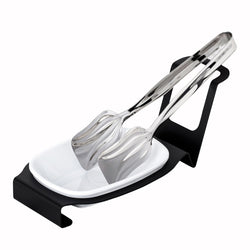 (3 sztuki) podstawka pod łyżkę - owalna - czarna