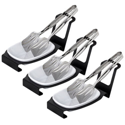 (3 sztuki) podstawka pod łyżkę - owalna - czarna