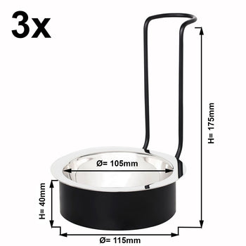(3 sztuki) Podstawka pod łyżkę - okrągła - czarna - Prime Gastro