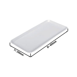 Prostokątna taca prezentacyjna - 400x200x15mm - Biała