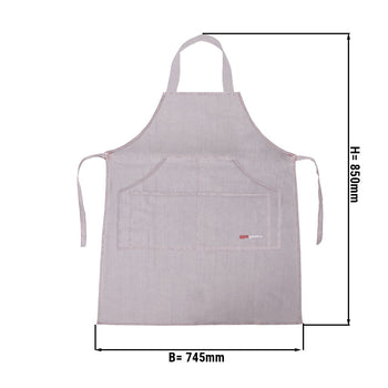 (2 szt.) Fartuch na szelkach - Dżinsowy wygląd-jasnoszary - Prime Gastro