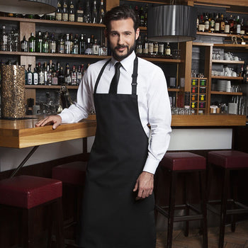 KARLOWSKY | Fartuch na szelkach Basic - Czarny - Prime Gastro