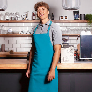 KARLOWSKY | Fartuch na szelkach Basic - turkus - Prime Gastro