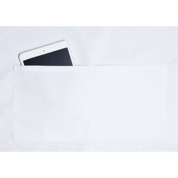 (6 sztuk) KARLOWSKY | Fartuch na szelkach z kieszenią Basic - Biały - Prime Gastro