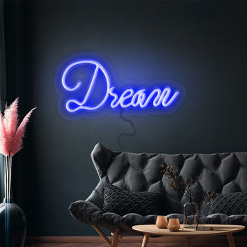 Podświetlany znak LED - Dream - Niebieski - 420x180mm - Prime Gastro