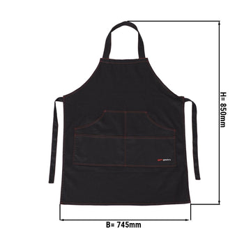 (2 szt.) Fartuch na szelkach - Wygląd dżinsowy - czarny - Prime Gastro