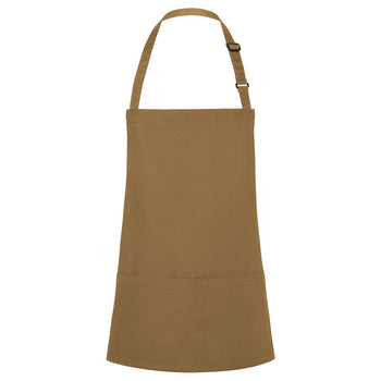 (6 szt) KARLOWSKY | Fartuch na szelkach krótki Basic - Kolor: camel - Prime Gastro