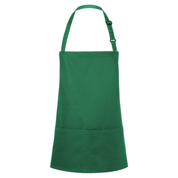 (6 szt) KARLOWSKY | Krótki fartuch na szelkach Basic - leśna zieleń - Prime Gastro