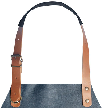 KARLOWSKY | Skórzany fartuch na szelkach - Atramentowy - Prime Gastro