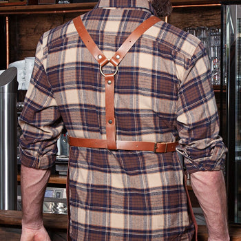 KARLOWSKY | Skórzany fartuch na szelkach X-Style - Mokka - Prime Gastro