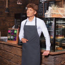 (6 szt) KARLOWSKY | Fartuch na szelkach Teneriffa - antracytowy