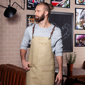 KARLOWSKY | Fartuch na szelkach Urban X-Style - Beżowy - Prime Gastro