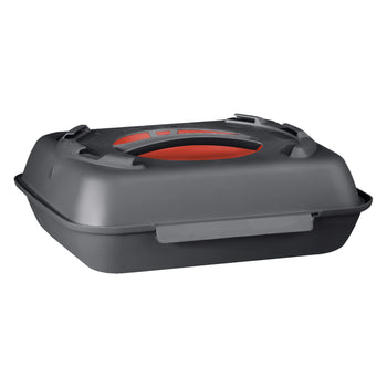 (20 sztuk) pojemnik na menu - 600 ml - podzielone - antracytowo-szare/czerwone - Prime Gastro