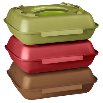 (20 sztuk) Pojemnik Menu - 600 ml - podzielone - malinowa czerwień/stary róż - Prime Gastro