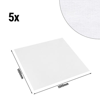 (5 sztuk) Damasceński obrus Atlas Tessin - 100 x 100 cm - biały - Prime Gastro