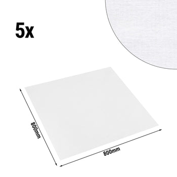 (5 sztuk) Damasceński obrus Tessin Atlas - 80 x 80 cm - biały - Prime Gastro