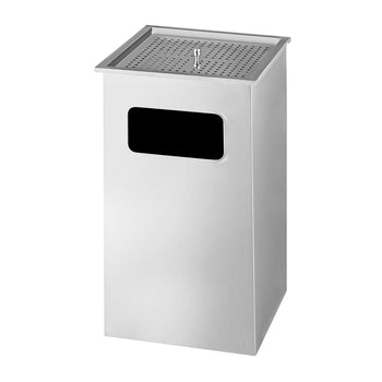 Kosz na śmieci - z popielniczką - nierdzewna stal - Prime Gastro