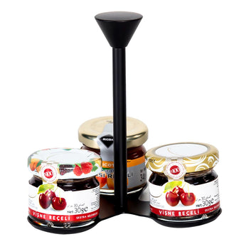 Stojak do marmolady / Stojak bufetowy - czarny - z 3 półkami - Prime Gastro