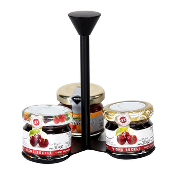 (4 szt.) Stojak do marmolady / Stojak bufetowy - czarny - z 3 półkami - Prime Gastro