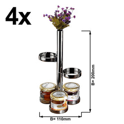 (4 szt.) Stojak do marmolady / Stojak bufetowy - chrom - z 5 półkami