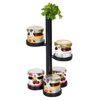(4 szt) Stojak do marmolady / Stojak bufetowy - czarny - z 5 półkami - Prime Gastro