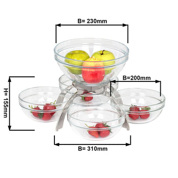 Etażerka do dżemu / stojak bufetowy - chromowany - z 5 półkami - Prime Gastro