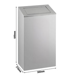 Kosz na śmieci z klapą - 38L - Srebrny - Stal nierdzewna
