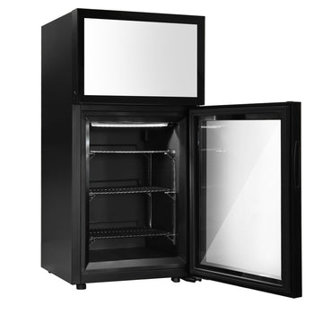 Minibar z zamrażarką - 460 mm - z 1 szklanymi drzwiami & wbudowanym 19-calowym wyświetlaczem LCD - Prime Gastro