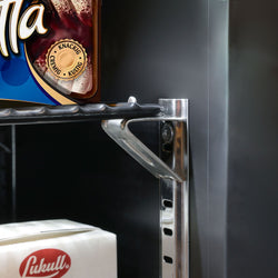 Minibar z zamrażarką - 460 mm - z 1 szklanymi drzwiami & wyświetlaczem reklamowym