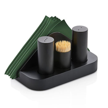 (12 szt.) Zestaw do przypraw - 4 części - serwetki, sól, pieprz i wykałaczka - Prime Gastro