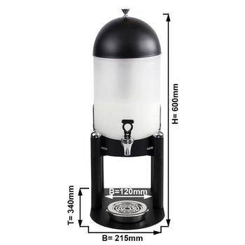 Dozownik mleka/soku - 7 litrów - Czarny - Prime Gastro