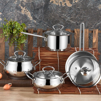 Mini rondel z uchwytem ze stali nierdzewnej z pokrywką - Ø 140 mm - wysokość 80 mm - 1,20 litra - Prime Gastro