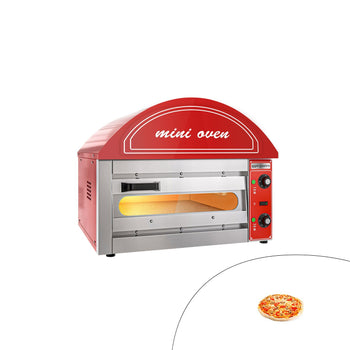 Elektryczny mini piec do pizzy - Czerwony - 1x 34cm - Manualny - Prime Gastro