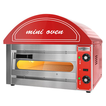 Elektryczny mini piec do pizzy - Czerwony - 1x 34cm - Manualny - Prime Gastro
