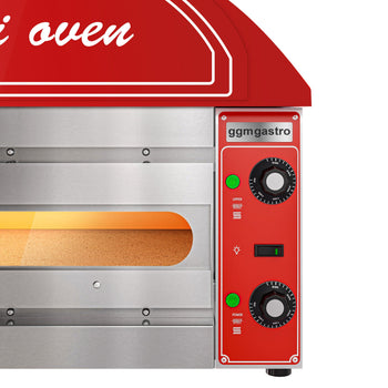 Elektryczny mini piec do pizzy - Czerwony - 1x 34cm - Manualny - Prime Gastro