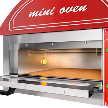 Elektryczny mini piec do pizzy - Czerwony - 1x 34cm - Manualny - Prime Gastro